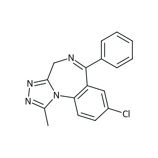 Alprazolam — iskelet formülü (PubChem CID 2118)