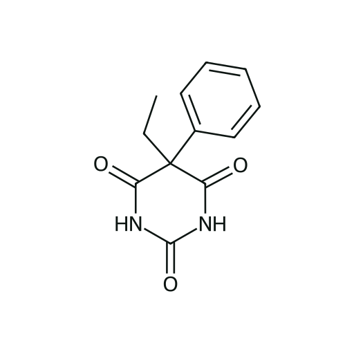 Fenobarbital — iskelet formülü (PubChem CID 4763)