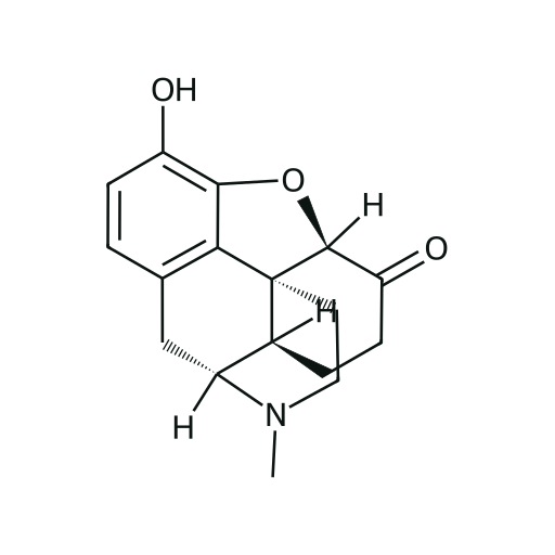 Hidromorfon — iskelet formülü (PubChem CID 5284570)
