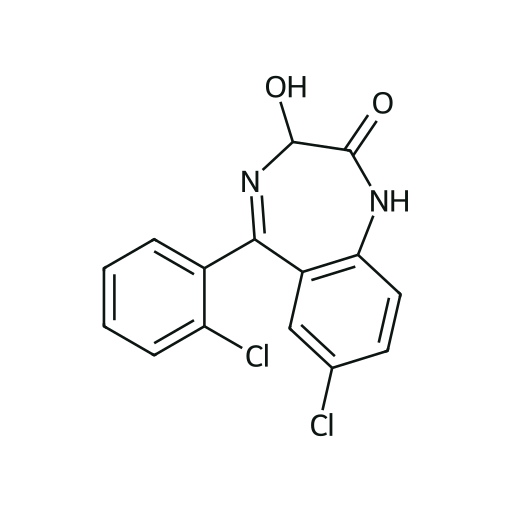 Lorazepam — iskelet formülü (PubChem CID 3958)