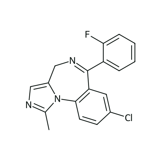 Midazolam — iskelet formülü (PubChem CID 4192)