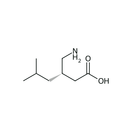 Pregabalin — iskelet formülü (PubChem CID 5486971)