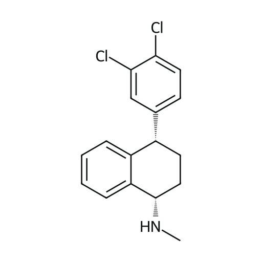 Sertralin — iskelet formülü (PubChem CID 68617)